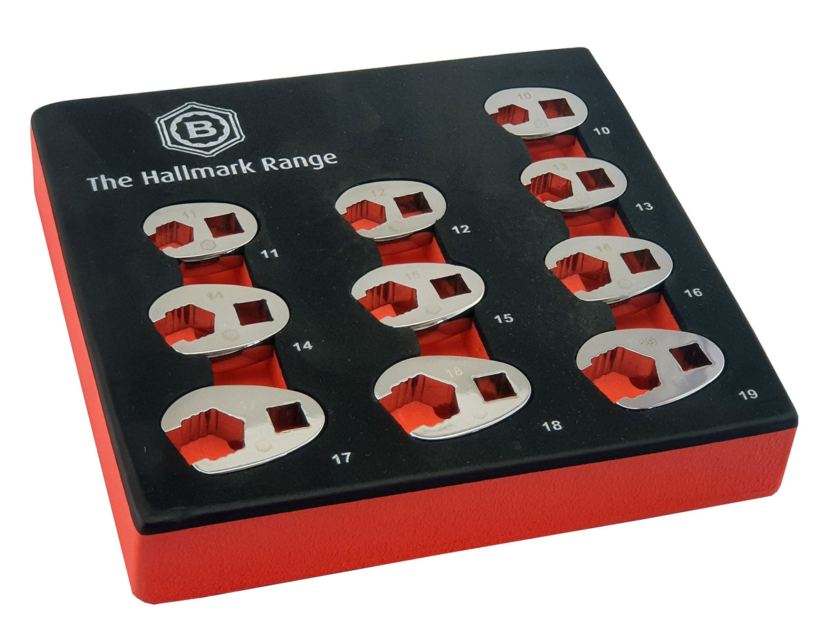 10Pc 3/8" Drive Crow'S Foot Spanner / Wrench Set 10-19mm From Britool Hallmark - image 4