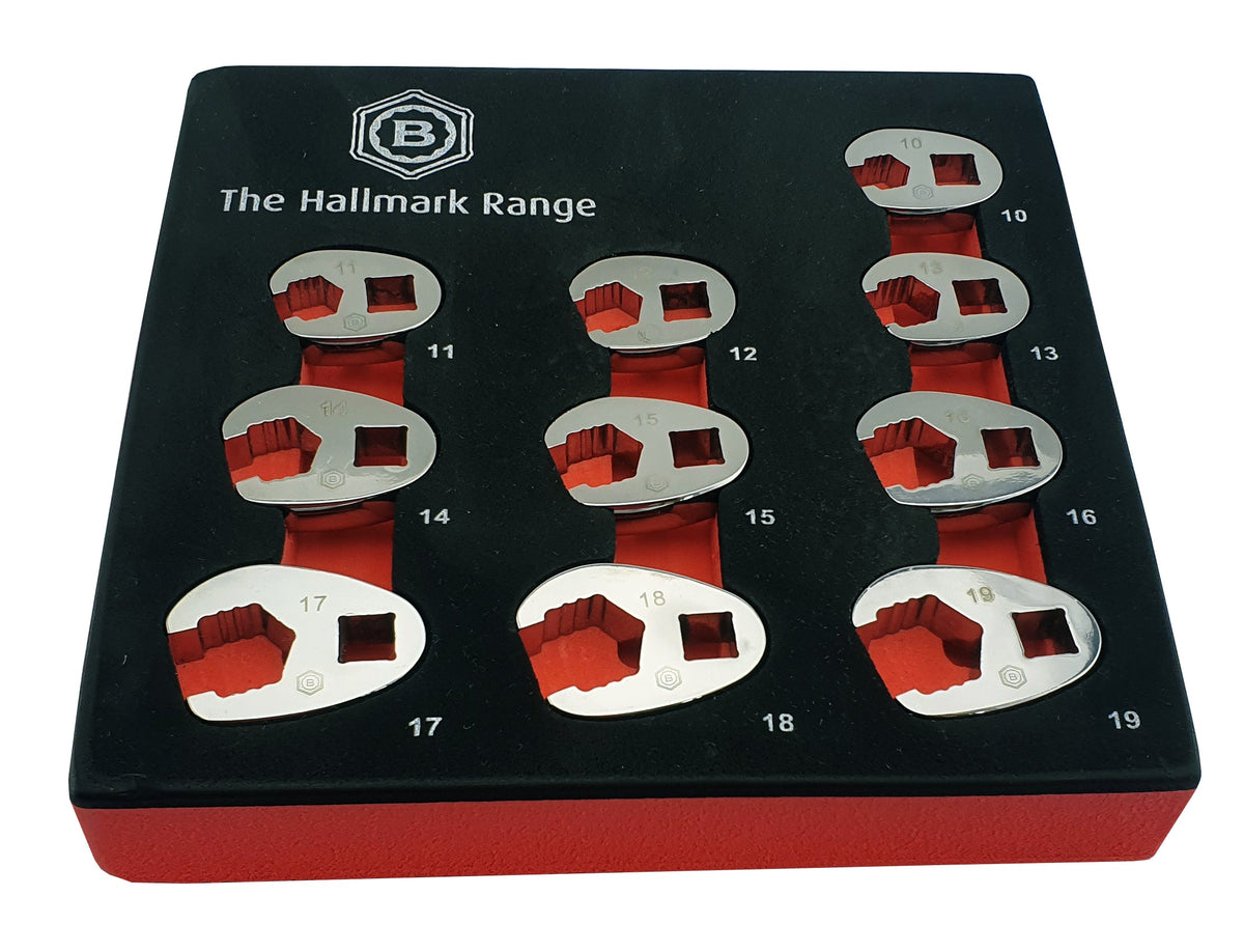10Pc 3/8" Drive Crow'S Foot Spanner / Wrench Set 10-19mm From Britool Hallmark - image 3