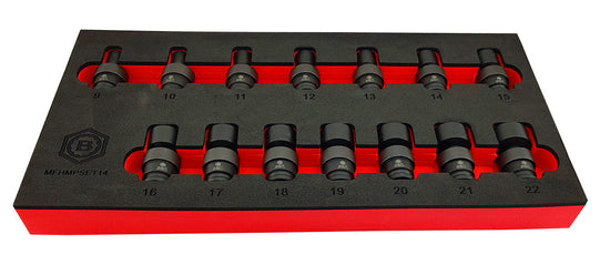 3/8" Dr Flexi Swivel Joint Impact Socket Set 9-22mm - Britool Hallmark - image 5