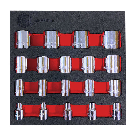 3/8" Drive Socket Set (6-Point), Sizes 8 To 24mm From Britool Hallmark - image 2