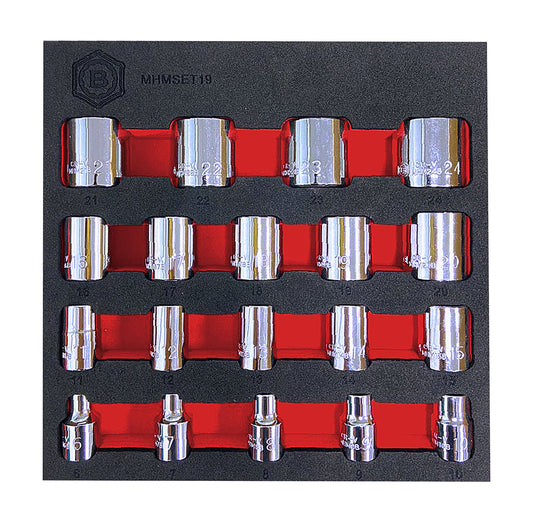 3/8" Drive Socket Set (6-Point), Sizes 8 To 24mm From Britool Hallmark - image 2