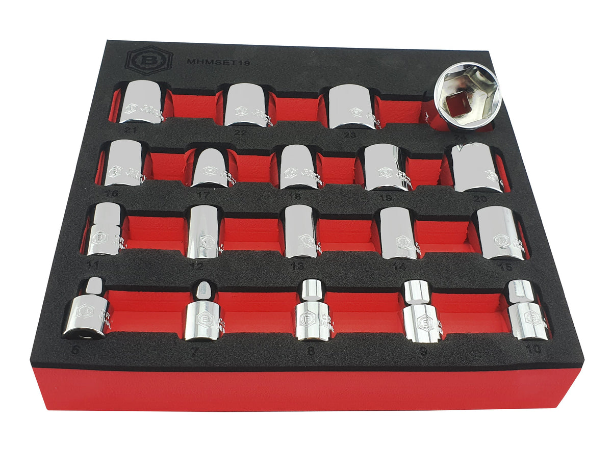 3/8" Drive Socket Set (6-Point), Sizes 8 To 24mm From Britool Hallmark - image 3
