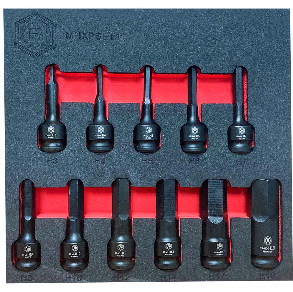 3/8" Drive Hex/Allen Key Impact Driver 11Pc Set - Britool Hallmark - image 2