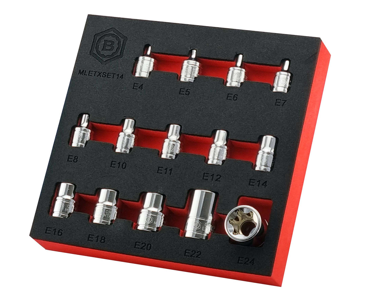 14Pc E-Torx/Star Socket Set E4-E24 - 3/8" & 1/2" Drive -  Britool Hallmark