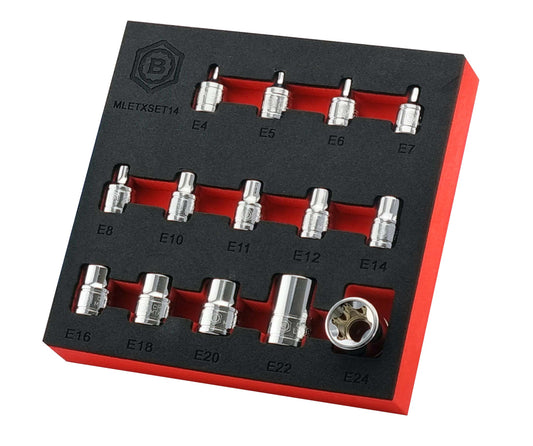 14Pc E-Torx/Star Socket Set E4-E24 - 3/8" & 1/2" Drive -  Britool Hallmark