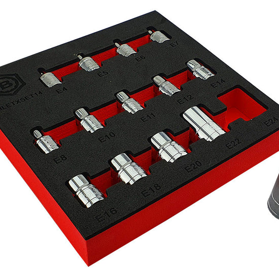 14Pc E-Torx/Star Socket Set E4-E24 - 3/8" & 1/2" Drive -  Britool Hallmark - image 4