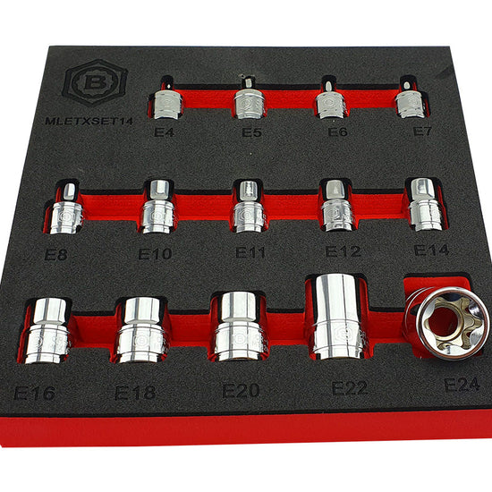 14Pc E-Torx/Star Socket Set E4-E24 - 3/8" & 1/2" Drive -  Britool Hallmark - image 3