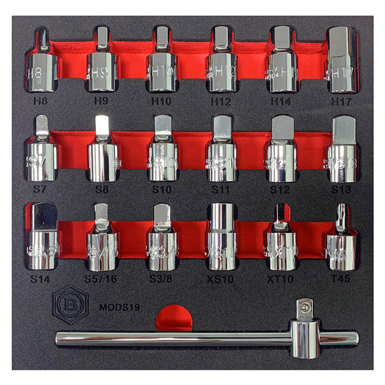 3/8" Drive 19Pc Oil Drain Plug Key Set - Britool Hallmark - image 2