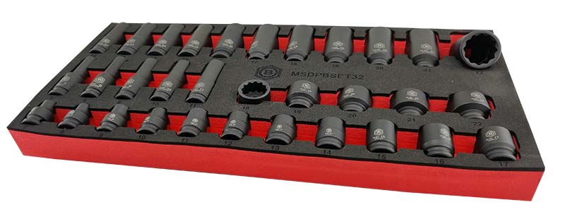 32Pc 3/8" Standard & Deep 12-Point Impact Socket Set By Britool Hallmark - image 7