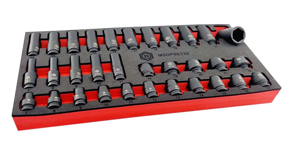 32Pc 3/8" Standard & Deep 6-Point Impact Socket Set By Britool Hallmark - image 5