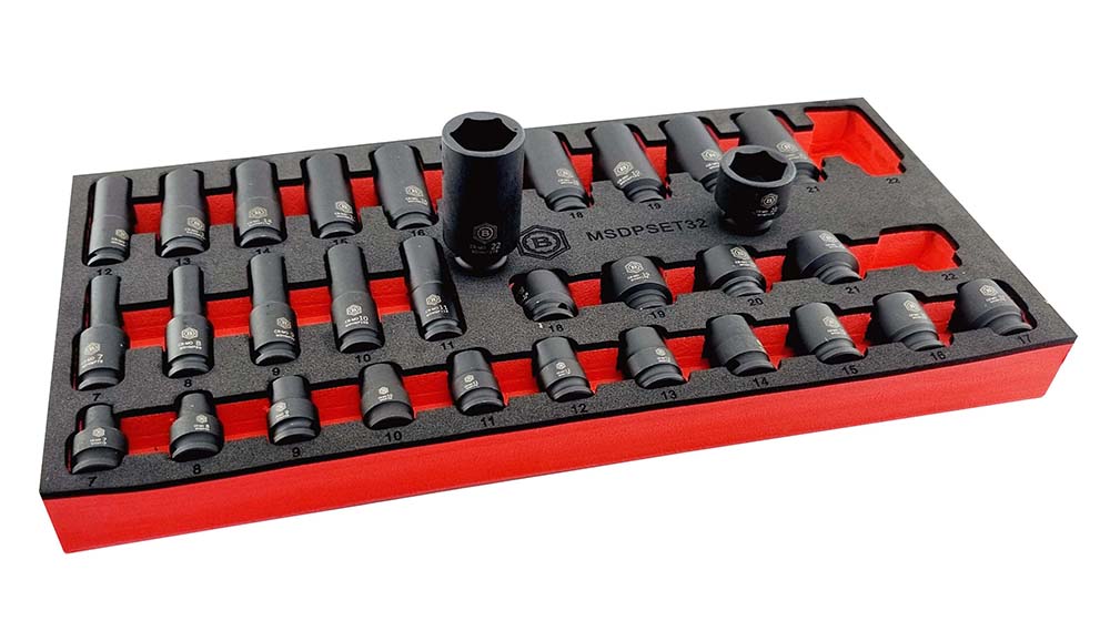 32Pc 3/8" Standard & Deep 6-Point Impact Socket Set By Britool Hallmark - image 6
