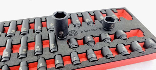 32Pc 3/8" Standard & Deep 6-Point Impact Socket Set By Britool Hallmark - image 2