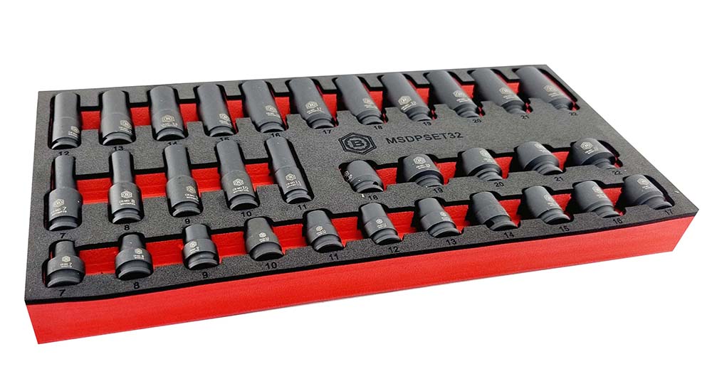 32Pc 3/8" Standard & Deep 6-Point Impact Socket Set By Britool Hallmark - image 4