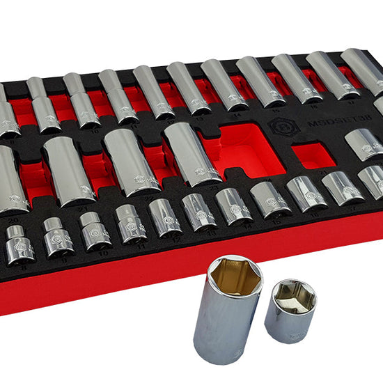38Pc 3/8" Standard & Deep Socket Set (6 Point) 6-24mm From Britool Hallmark - image 2