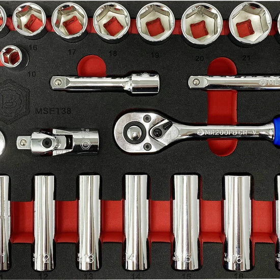 38Pc 3/8" Drive Socket, Ratchet & Accessory Set - Britool Hallmark - image 6