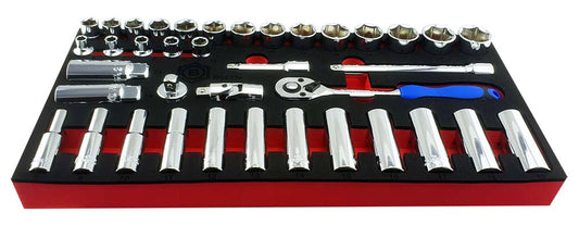 38Pc 3/8" Drive Socket, Ratchet & Accessory Set - Britool Hallmark - image 2