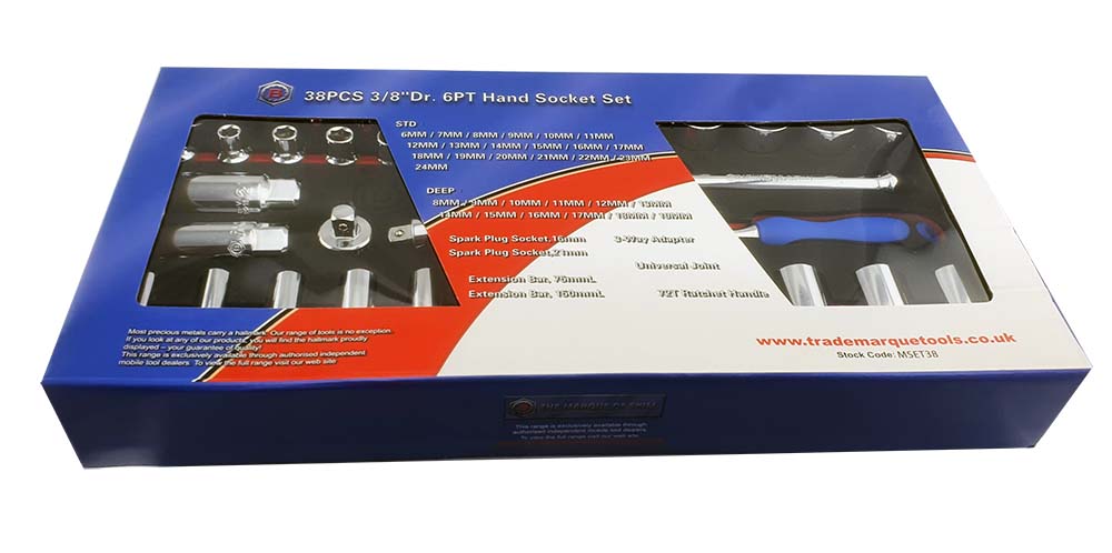 38Pc 3/8" Drive Socket, Ratchet & Accessory Set - Britool Hallmark - image 5