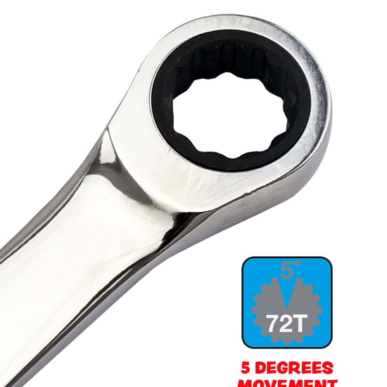 12Pc Extra-Long Double Ring Ratchet Spanner Set - Britool Hallmark - image 5