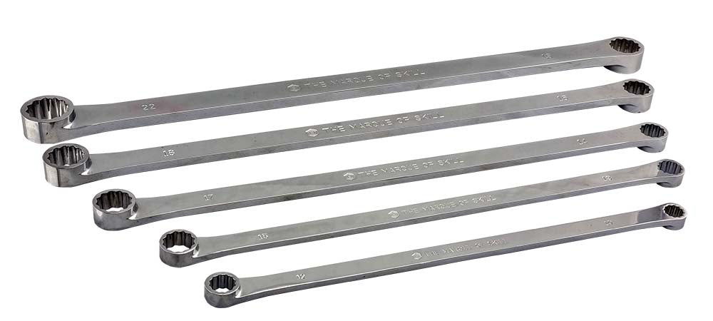 5Pc Extra-Long Flat Ring Spanner Set 10-22mm From Britool Hallmark - image 5