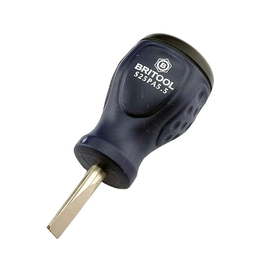 Britool Stubby Slotted Flat Blade Screwdriver 5.5mm X 25mm