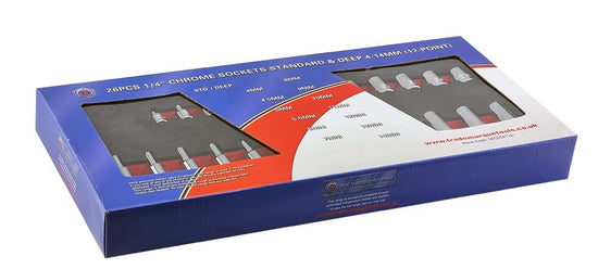 26PC 1/4'' Dive Standard & Deep 12-Point Socket Set - Britool Hallmark - image 3