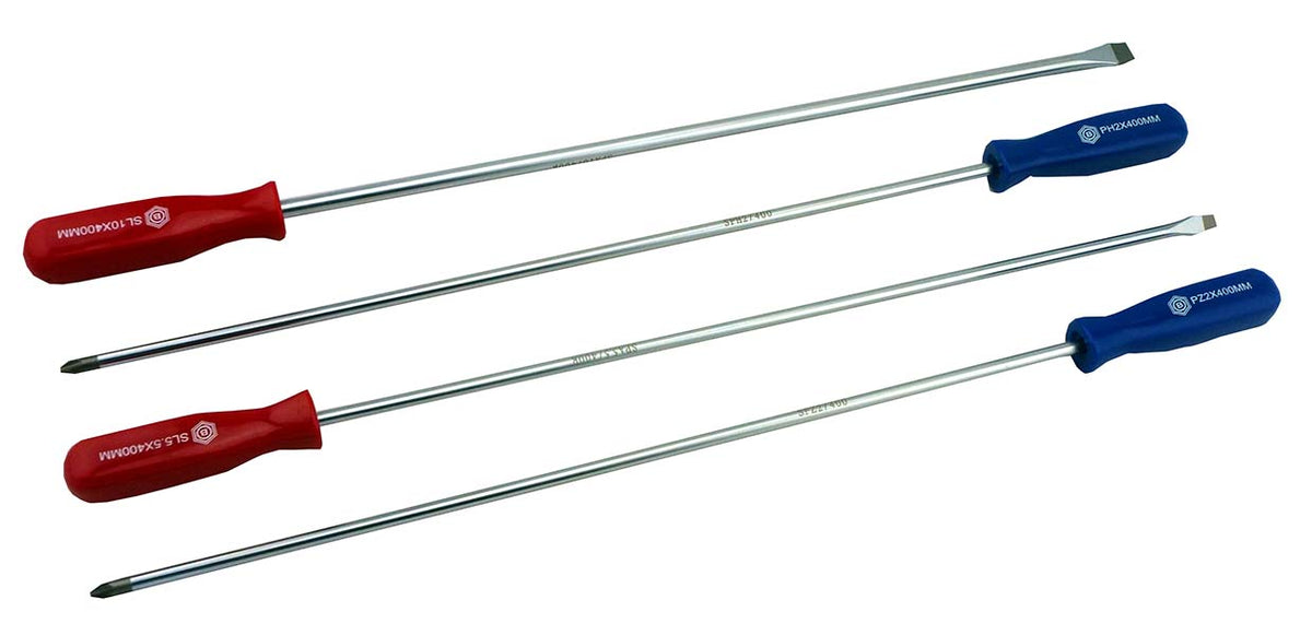 4Pc Extra Long Pozi, Phillips & Slotted Screwdriver Set From Britool Hallmark - image 2