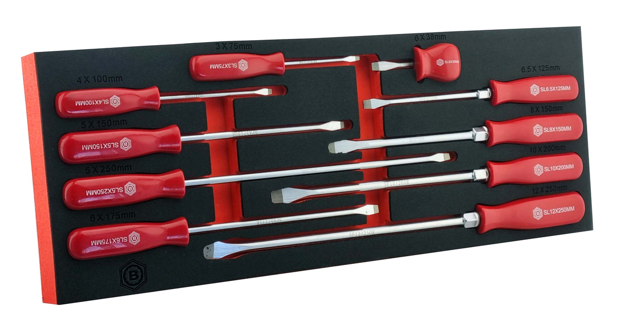 10Pc Slotted & Flared Screwdriver Set Module From Britool Hallmark - image 4