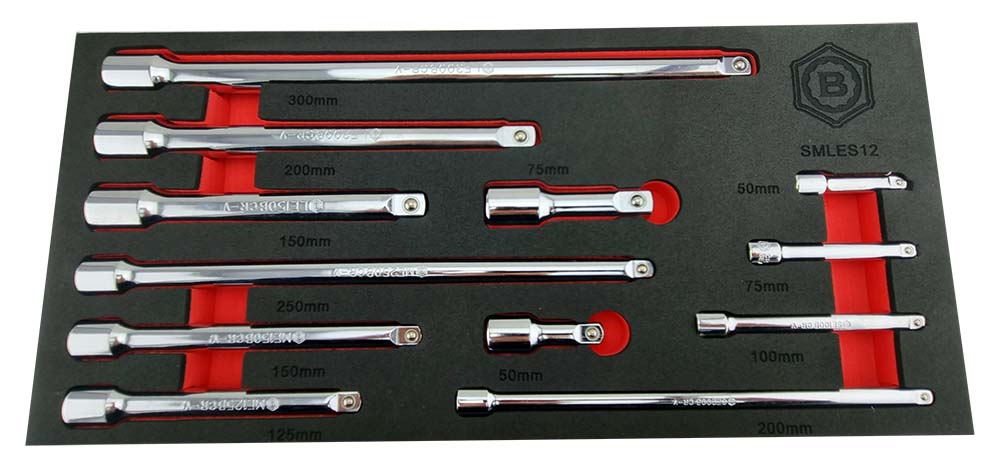 12Pc Extension Bar Set - 1/4", 3/8" & 1/2" Drive By Britool Hallmark - image 3