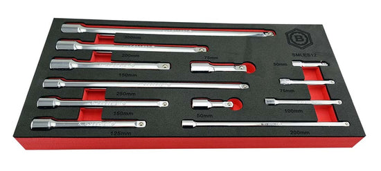 12Pc Extension Bar Set - 1/4", 3/8" & 1/2" Drive By Britool Hallmark - image 4