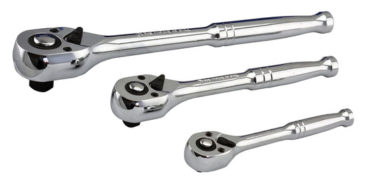 3-Piece 1/4", 3/8" & 1/2" Pear-Head Ratchet Wrench Set - Britool Hallmark - image 2
